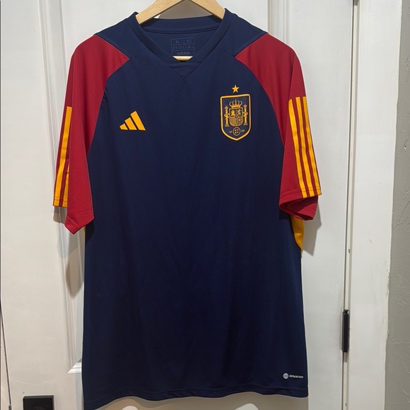 Adidas Spain Soccer Jersey - Navy and Red - Picture 1 of 5